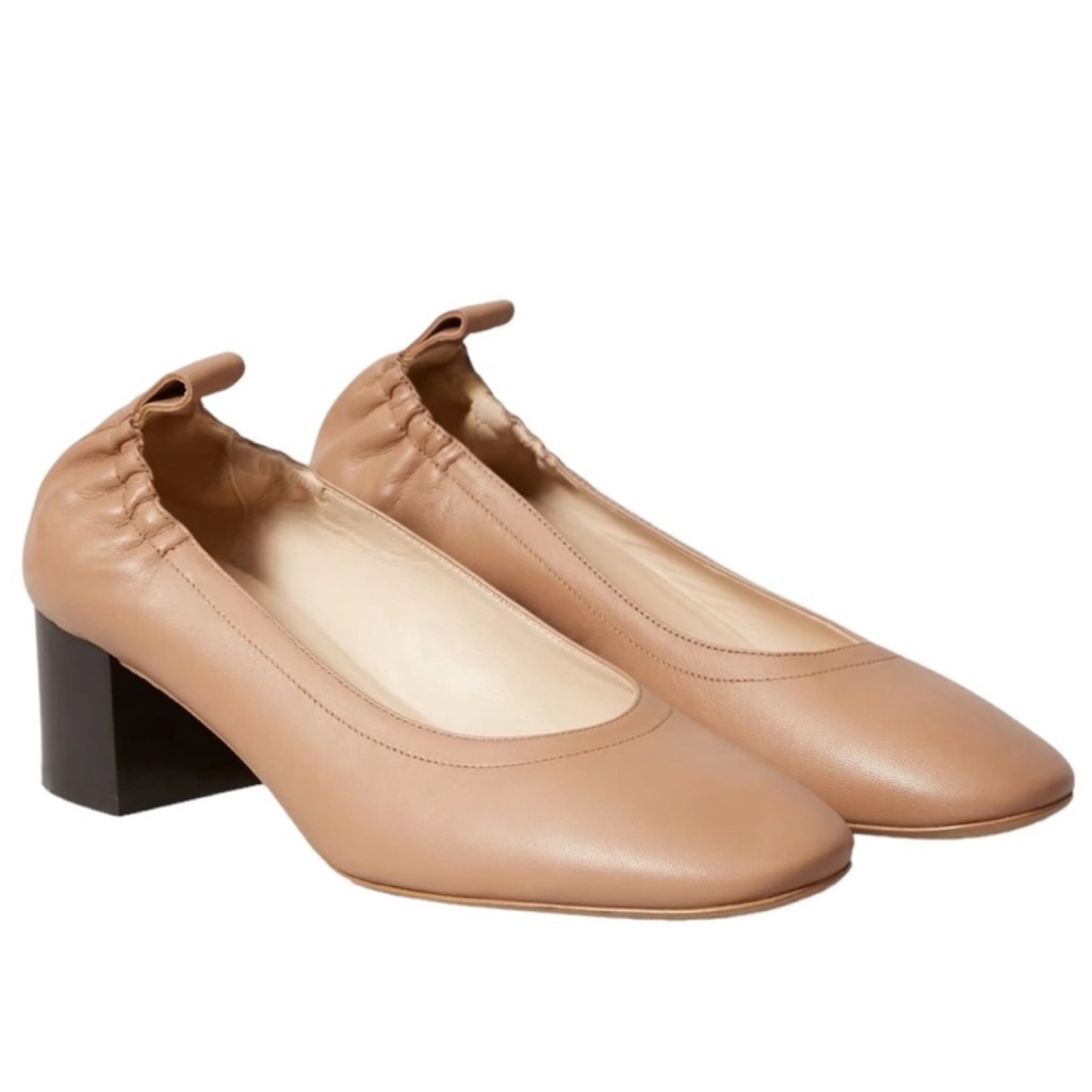 Everlane Tan Leather Block Heels